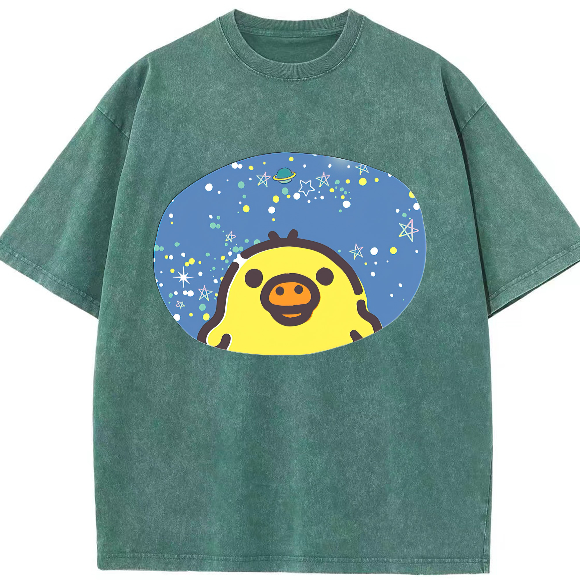 （画像用） リラックマ リラックマ キイロイトリ Rilakkuma Korilakkuma Kiiroitori 綿100% ヴィンテージ風 半袖Tシャツ（フロントプリント）